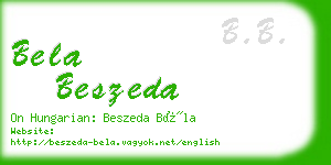 bela beszeda business card